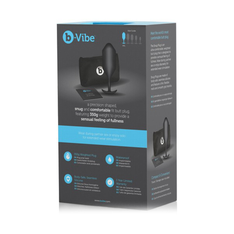 Пробка для ношения со смещенным центром тяжести B-Vibe Snug Plug 5, черная BV-013-BLK - b-Vibe - Анальные пробки для ношения - Купить