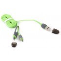 Platinet kaabel USB - microUSB/Lightning 1m, roheline (42872)