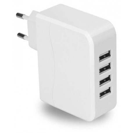 Platinet USB зарядный адаптер 4xUSB EU, белый (42652)