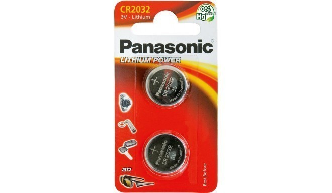 Panasonic Battery CR2032/2B - Batteries - Photopoint.lv