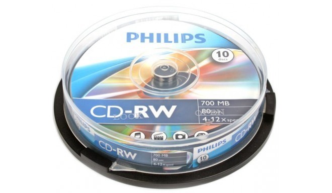 Philips CD-RW 700MB 12x 10gb. spindle iepakojums