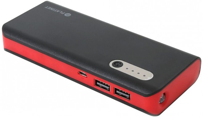 Platinet power bank 13000mAh + torch, black/red (42899)