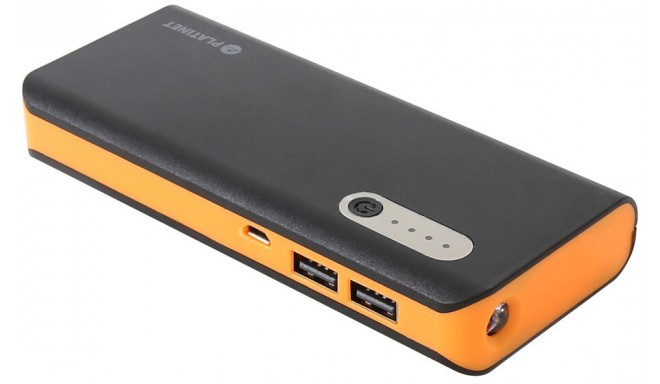 Platinet akupank 13000mAh + taskulamp, must/oranž (42898)