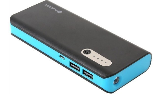 Platinet lādētājs-akumulators 13000mAh + lukturītis, melns/zils (42896)