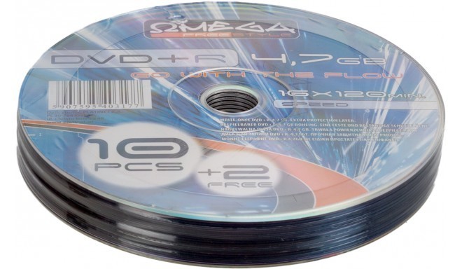 Omega Freestyle DVD+R 4,7GB 16x 10+2шт