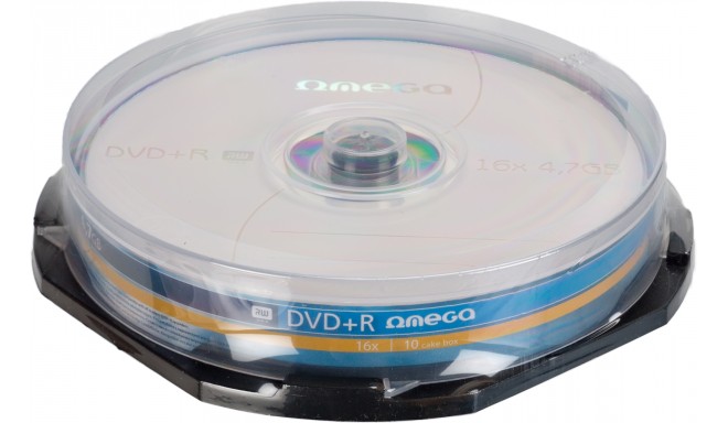 Omega DVD+R 4,7GB 16x 10tk tornis