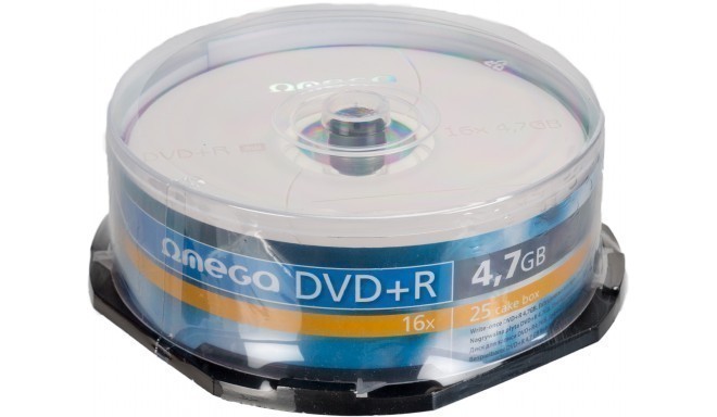 Omega DVD+R 4,7GB 16x 25tk tornis