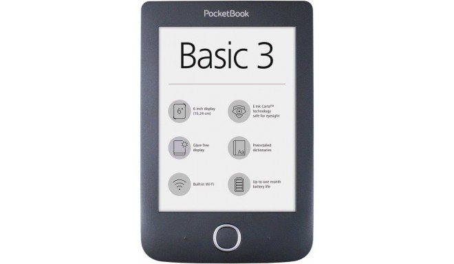 E-Reader|POCKETBOOK|6"|Memory 8192 MB|1xMicro-USB|Micro SD|Wireless LAN 802.11b/g/n|Black|PB614W-2-E