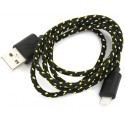 Omega cable USB - Lightning 1m, black/yellow