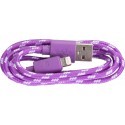 Omega USB kabelis - Lightning 1m, violets/balts