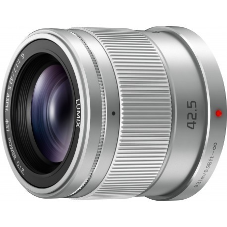 Panasonic Lumix G 42,5mm f/1.7 ASPH. Power O.I.S. objektiiv, hõbedane