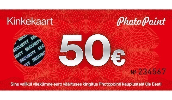 Kinkekaart 50 eurot