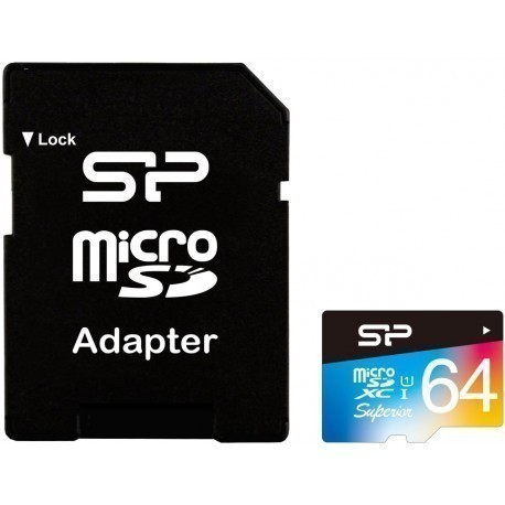 Silicon Power mälukaart microSDXC 64GB Superior UHS-I U1 + adapter - Mälukaardid - Photopoint