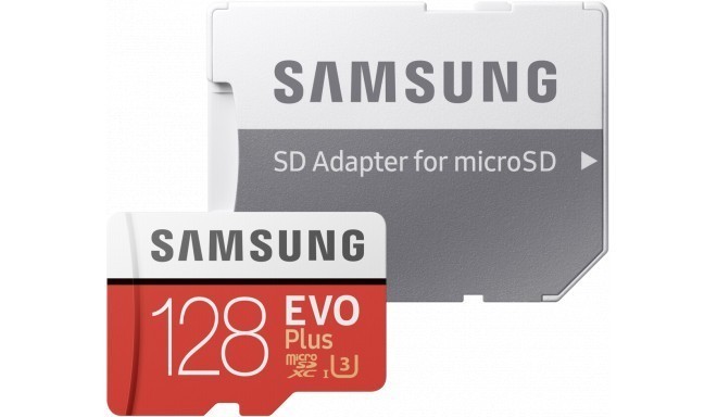 Samsung mälukaart microSDXC 128GB EVO+ Class 10 + adapter