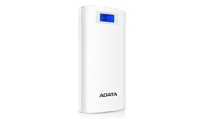 ADATA P20000D Power Bank, 20000mAh, LED flashlight, white