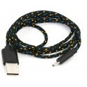 Omega kaabel USB - microUSB 1m, must/kollane/sinine