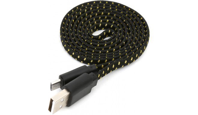 Omega cable microUSB 1m braided, black