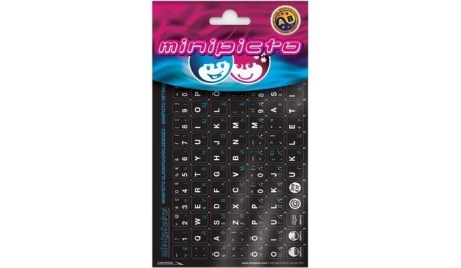 Minipicto klaviatūras uzlīmes EST/RUS KB-UNI-EE02-BLK-BLUE, black/white/blue