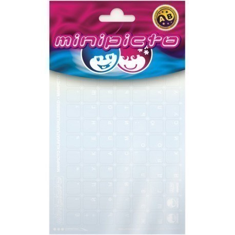 Minipicto keyboard sticker RUS KB-UNICLR-RU-WHT-G, glossy white