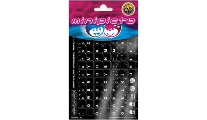 Minipicto keyboard sticker EST KB-UNI-EE01-BLK, black/white