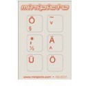 Keyboard stickers KB-SC-01DOVEGRY-RED accented letters