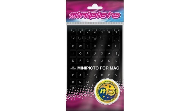 Minipicto klaviatuurikleebis EST KB-MAC-EE01-BLK, must/valge