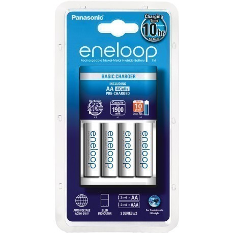 Panasonic eneloop battery charger BQ-CC51 + 4x1900