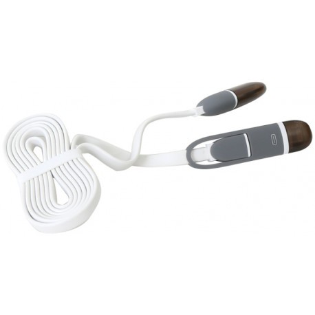 Platinet kaabel USB - microUSB/Lightning 1m, valge