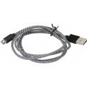 Platinet cable microUSB - USB 1m braided, black