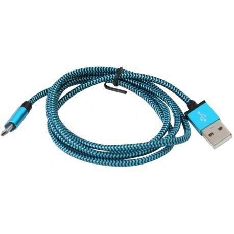 Platinet kabelis microUSB - USB 1m appīts, zils