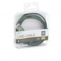 Platinet cable microUSB - USB 1m braided, green