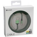 Platinet cable microUSB - USB 2m braided, green