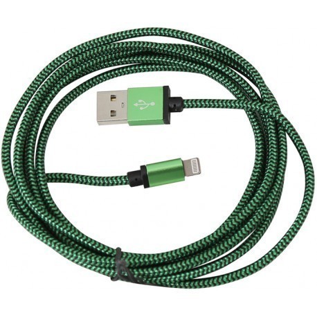 Platinet kabelis USB - Lightning 2m appīts, zaļš