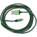 Platinet cable USB - Lightning 2m braided, green