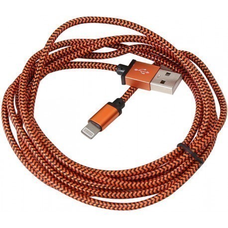Platinet kabelis USB - Lightning 2m appīts, oranžs