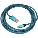 Platinet cable USB - Lightning 2m braided, blue