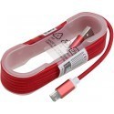 Omega cable microUSB 1.5m braided, red
