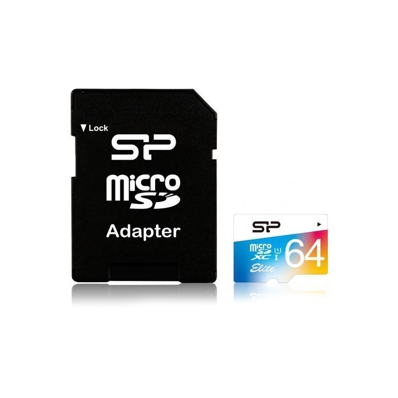 Silicon Power карта памяти microSDXC 64GB Elite Class 10 + адаптер