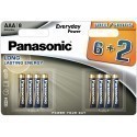 Panasonic baterija LR03EPS/8B (6+2)