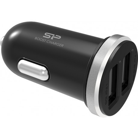 Silicon Power autolaadija 2xUSB, must (CC102P)