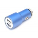 Omega car charger 2xUSB 2100mA, blue