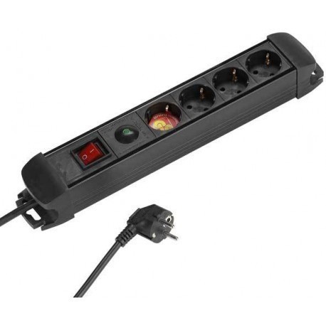 Vivanco extension cord 4 sockets 1.4m, black (26555)