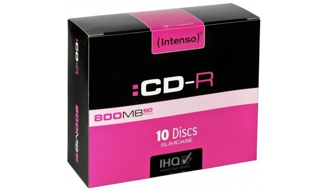 1x10 Intenso CD-R 90 / 800MB multispeed, Slimcase