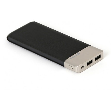 Platinet lādētājs-akumulators Leather 11000mAh 2.1A 2xUSB Li-Po, melns (43793)