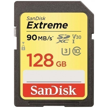 SanDisk карта памяти SDXC 128GB Extreme Video V30 90MB/с
