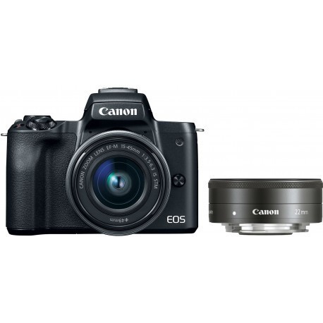 Canon EOS M50 + EF-M 15-45 мм + 22 мм STM, черный