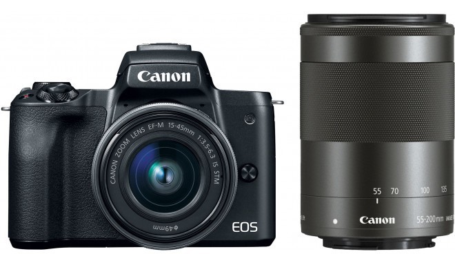 Canon EOS M50 + EF-M 15-45 мм + 55-200 IS STM, черный