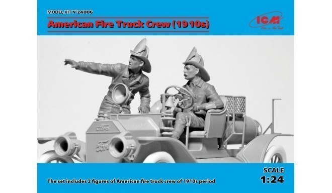 ICM mudelikomplekt 1/24 American Fire Truck Crew 1910+2 figures