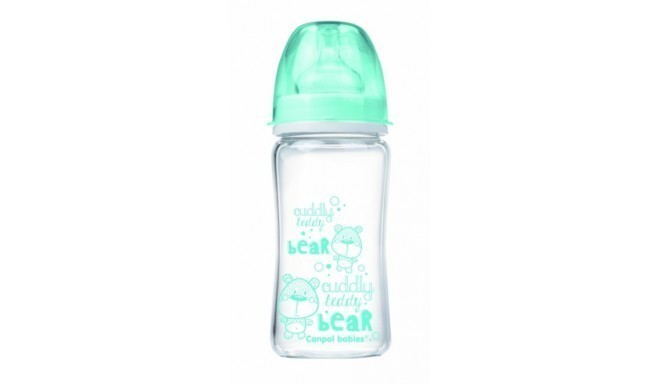 CANPOL BABIES EasyStart Anticolic wide neck Bottle glass Forest Friends 240ml 79/002_blu