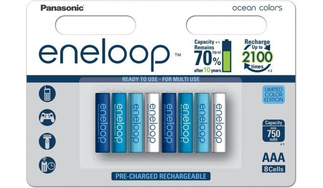 Panasonic eneloop akumulators AAA 750 8BP Ocean 